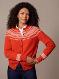 Celtic & Co. Fair Isle Pure Wool Cardigan, Burnt Orange
