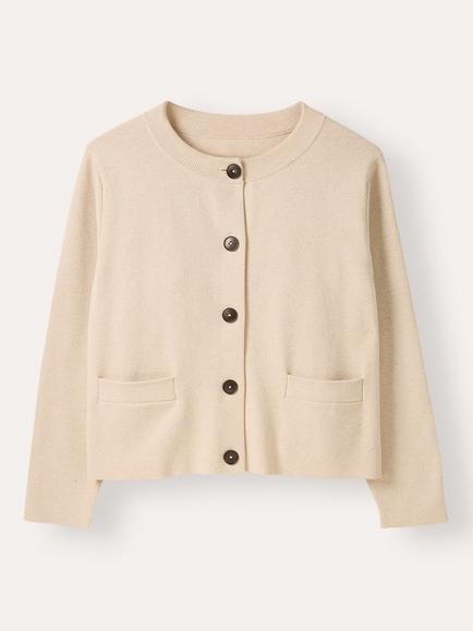 Celtic & Co. Knitted Round Neck Jacket, Oatmeal - view 2, Oatmeal