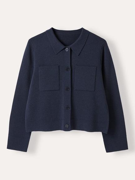Celtic & Co. Pure Milano Wool Shacket, Navy - view 2, Navy