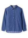 Celtic & Co. Curved Hem Shirt, Indigo Mid Wash