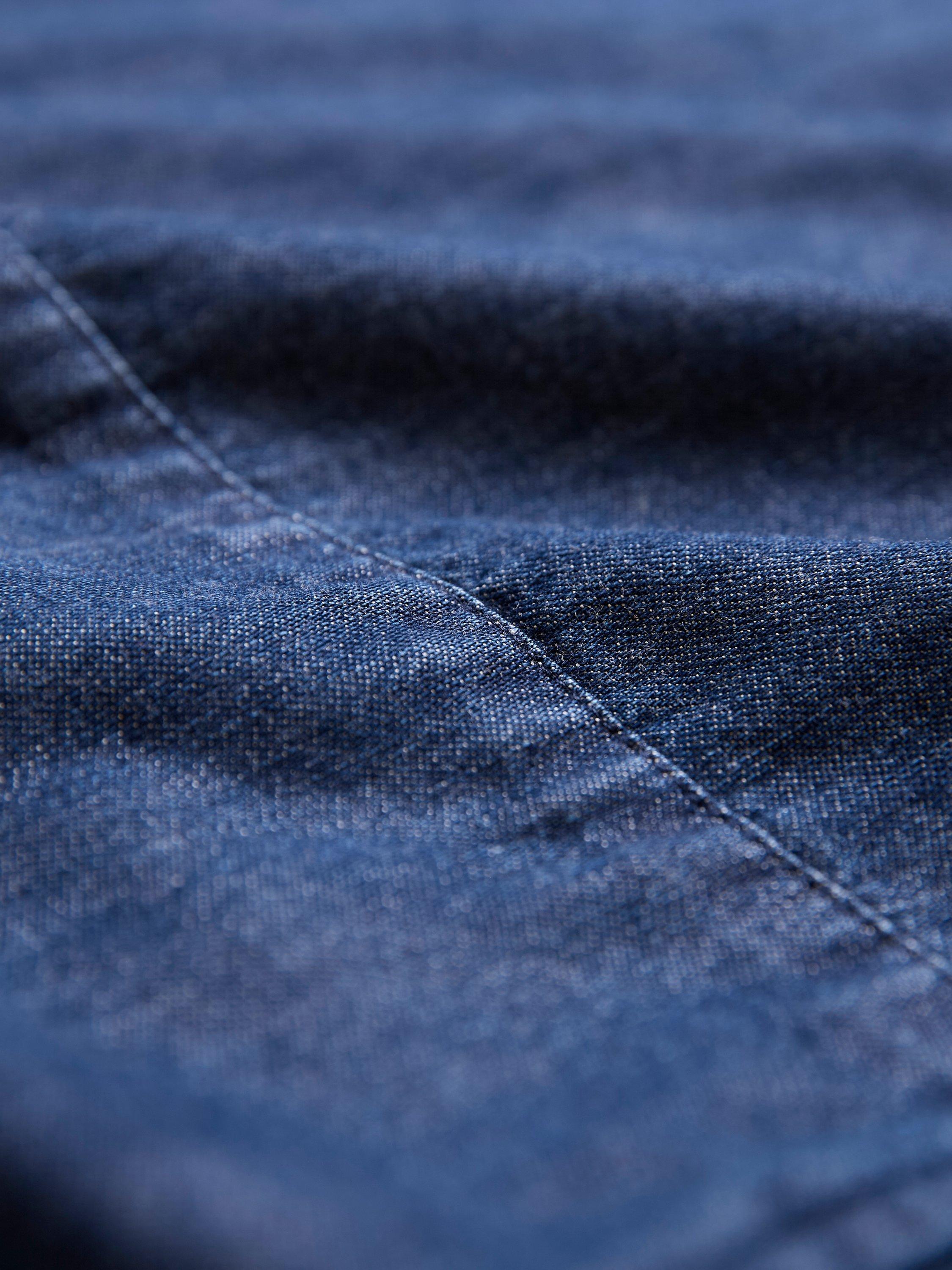 Product image 5 of 8, which shows Celtic & Co. Curved Hem Shirt, Indigo Mid Wash, 8