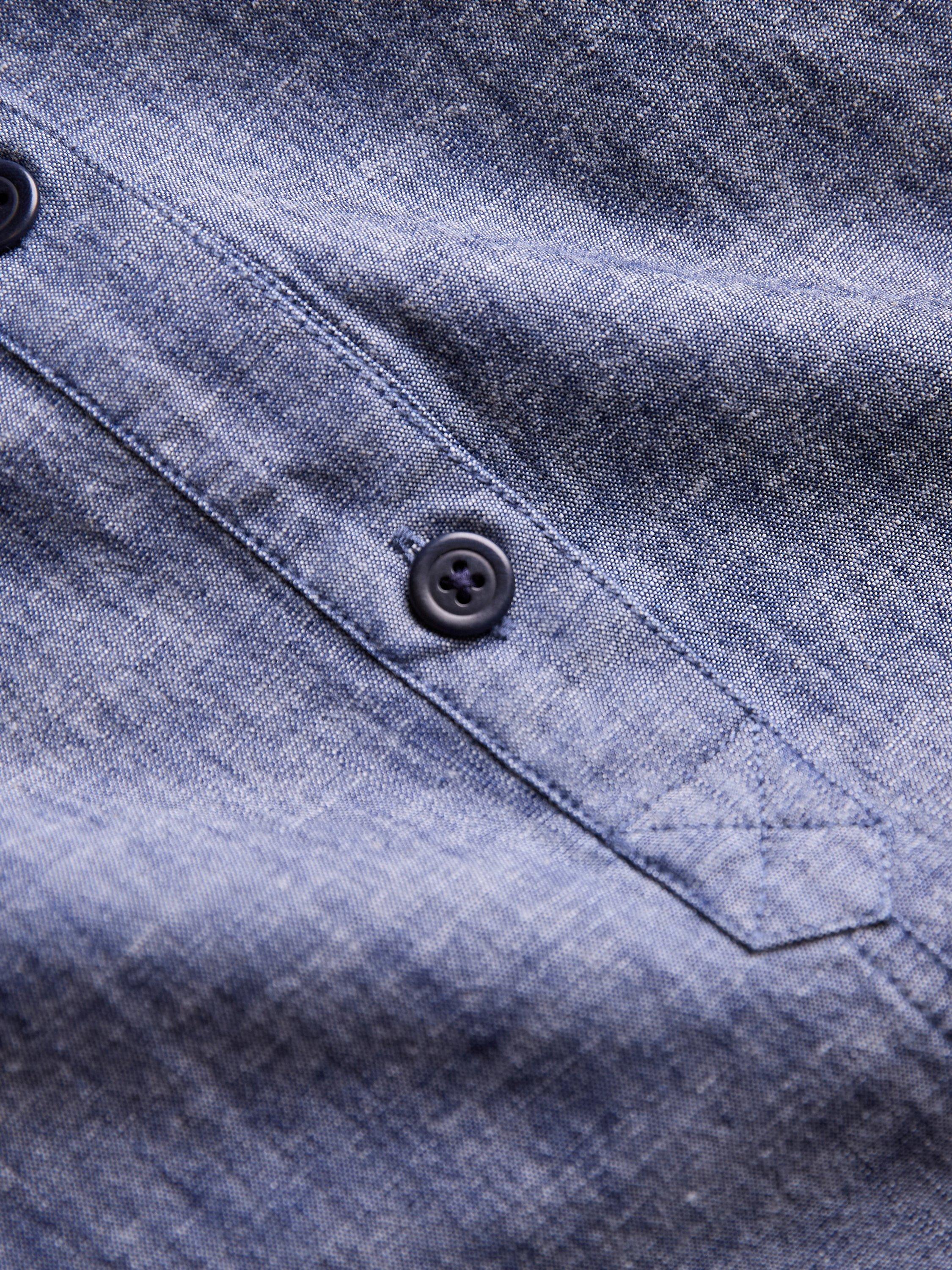 Product image 4 of 5, which shows Celtic & Co. Chambray Shirt Dress, Indigo, 8