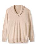 Celtic & Co. Shawl Collar Pure Wool Jumper, Oatmeal