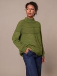 Celtic & Co. Textured Yoke Pure Wool Jumper, Moss