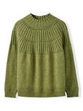 Celtic & Co. Textured Yoke Pure Wool Jumper, Moss