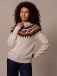 Celtic & Co. Fair Isle Yoke Pure Wool Jumper, Oatmeal
