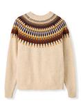 Celtic & Co. Fair Isle Yoke Pure Wool Jumper, Oatmeal
