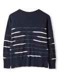 Celtic & Co. Mixed Stripe Pure Wool Jumper, Navy
