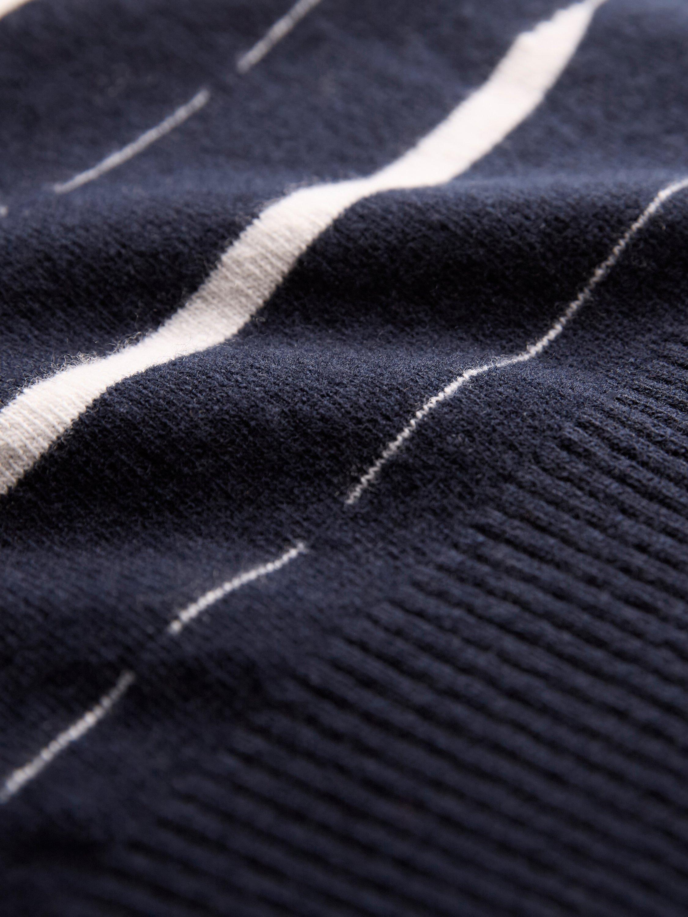 Product image 3 of 5, which shows Celtic & Co. Mixed Stripe Pure Wool Jumper, Navy, XS