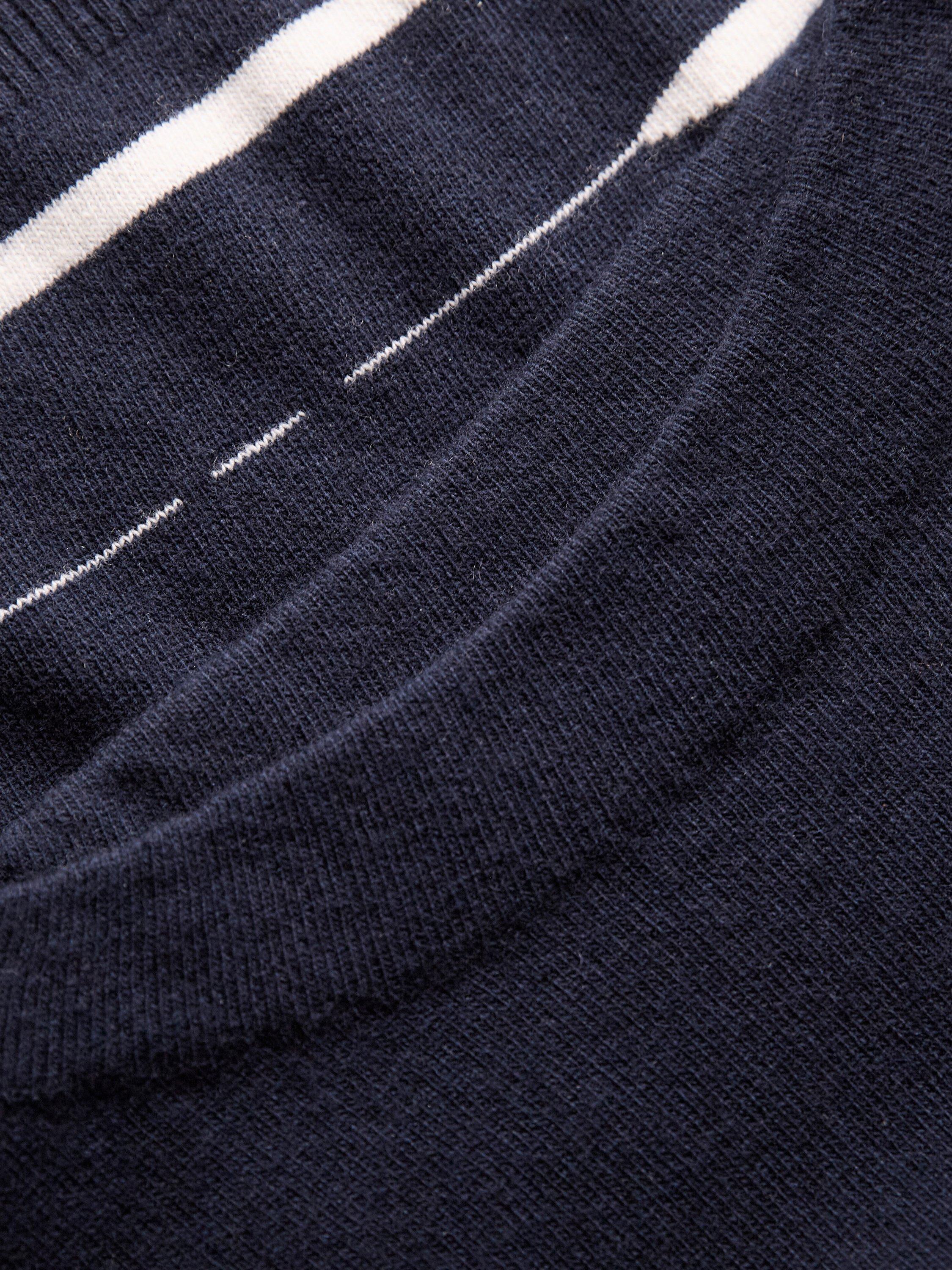 Product image 4 of 5, which shows Celtic & Co. Mixed Stripe Pure Wool Jumper, Navy, XS