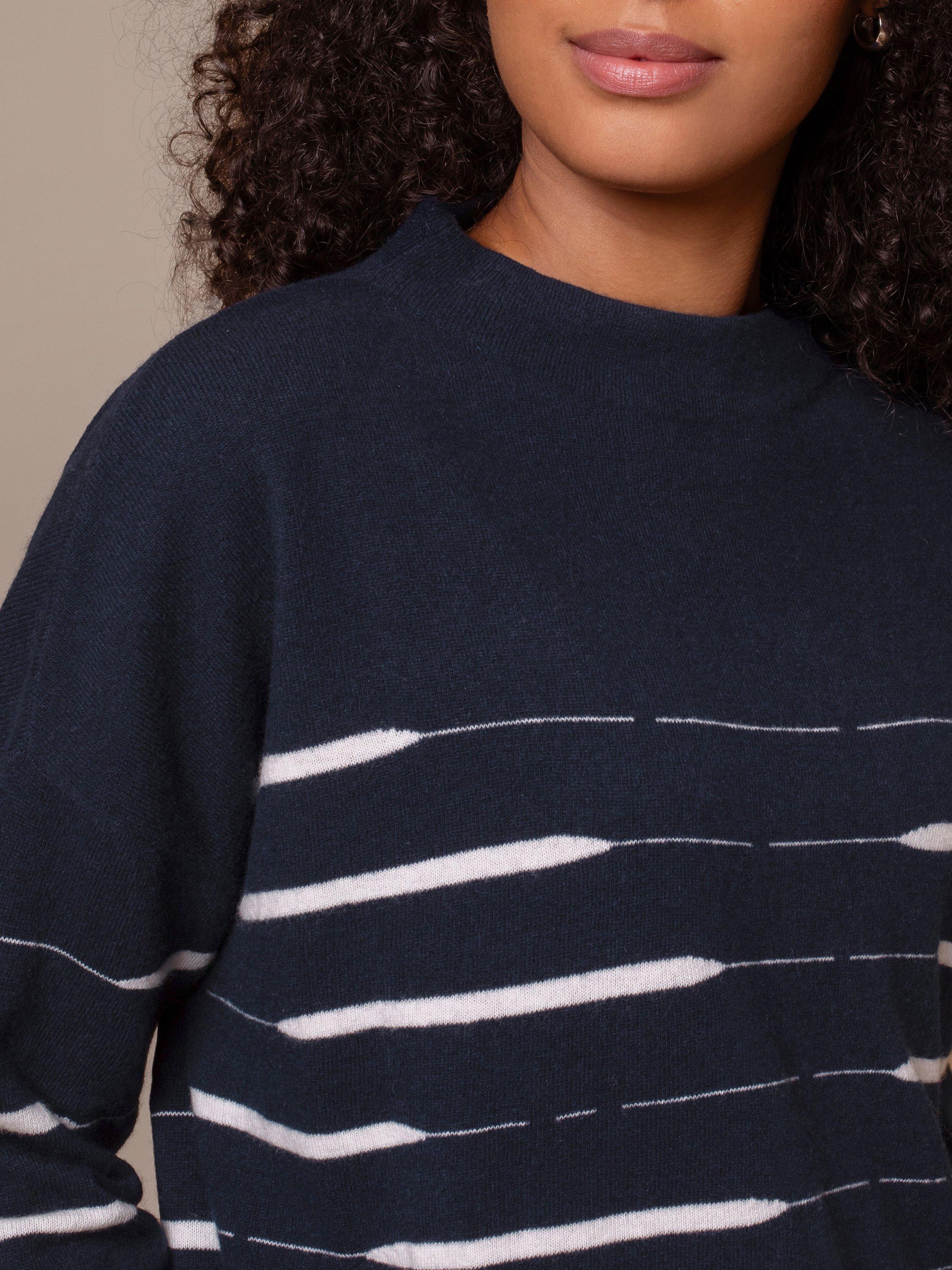 Product image 5 of 5, which shows Celtic & Co. Mixed Stripe Pure Wool Jumper, Navy, XS