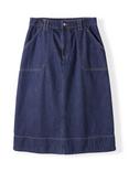 Celtic & Co. A-Line Denim Midi Skirt, Blue Rinse