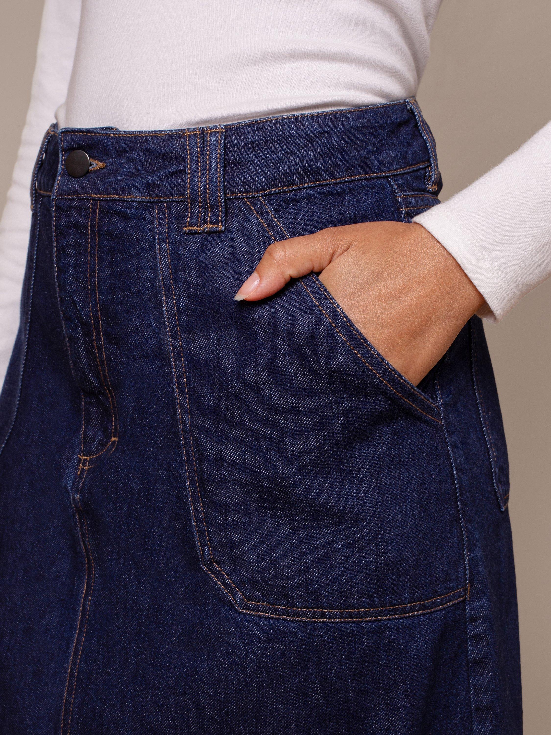 Product image 7 of 7, which shows Celtic & Co. A-Line Denim Midi Skirt, Blue Rinse, 8