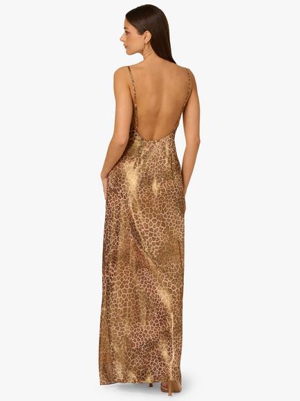 Adrianna By Adrianna Papell Leopard Print Chiffon Dress, Brown/Multi - view 2, Brown/Multi