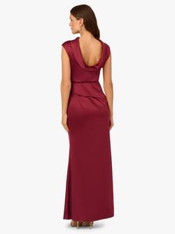 Adrianna Papell Satin Crepe Tiered Maxi Dress - view 2, Crimson Haze