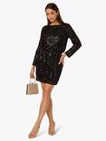 Adrianna By Adrianna Papell Sequin Mini Dress, Black
