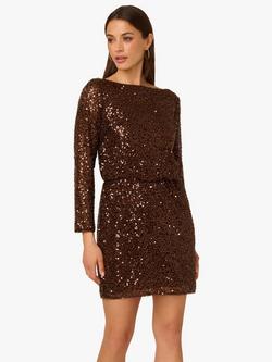 Adrianna By Adrianna Papell Sequin Mini Dress, Timber, Timber
