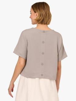 Adrianna Papell Ottoman Rib Knit Top, Heather Grey - view 2, Heather Grey