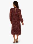 Adrianna Papell Floral Chiffon Midi Dress, Black/Multi