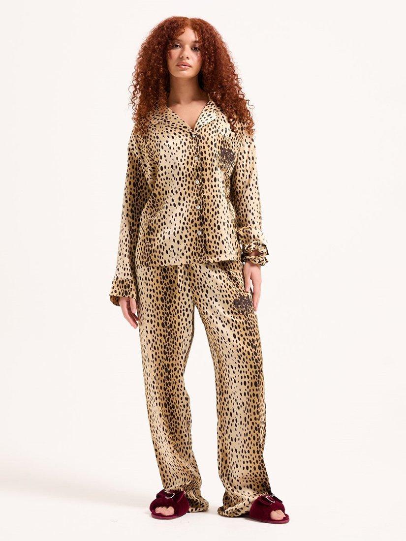 Product image 4 of 4, which shows Juicy Couture Tamzin Satin Cheetah Print Pyjama Set, Multi, S