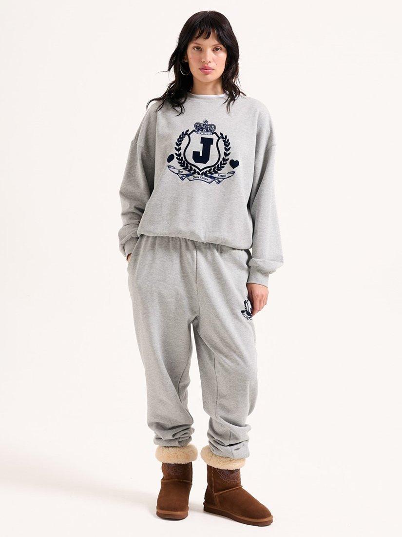 Product image 3 of 3, which shows Juicy Couture Venice Fleece Sweatshirt, Silver Marling, XS