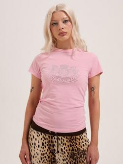Juicy Couture Dog Crest Hilton T-Shirt, Almond Blossom