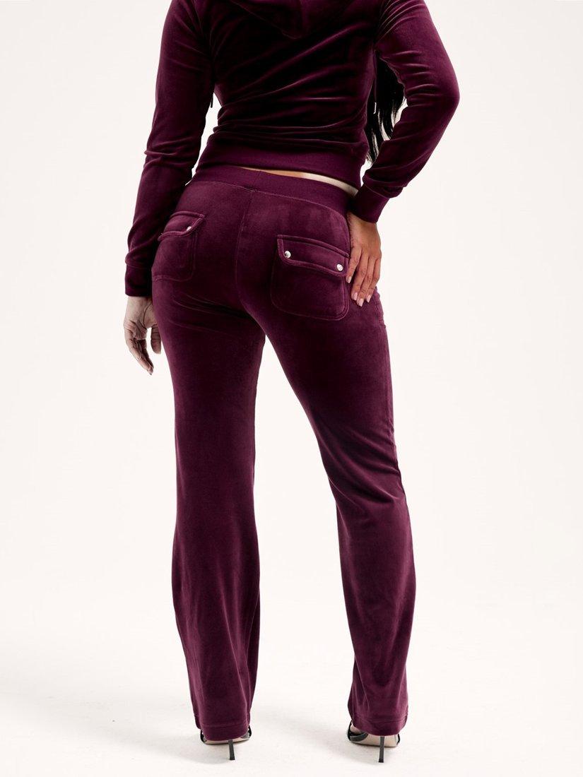 Product image 2 of 3, which shows Juicy Couture Del Ray Straight Leg Slim Joggers, Winetasting, S