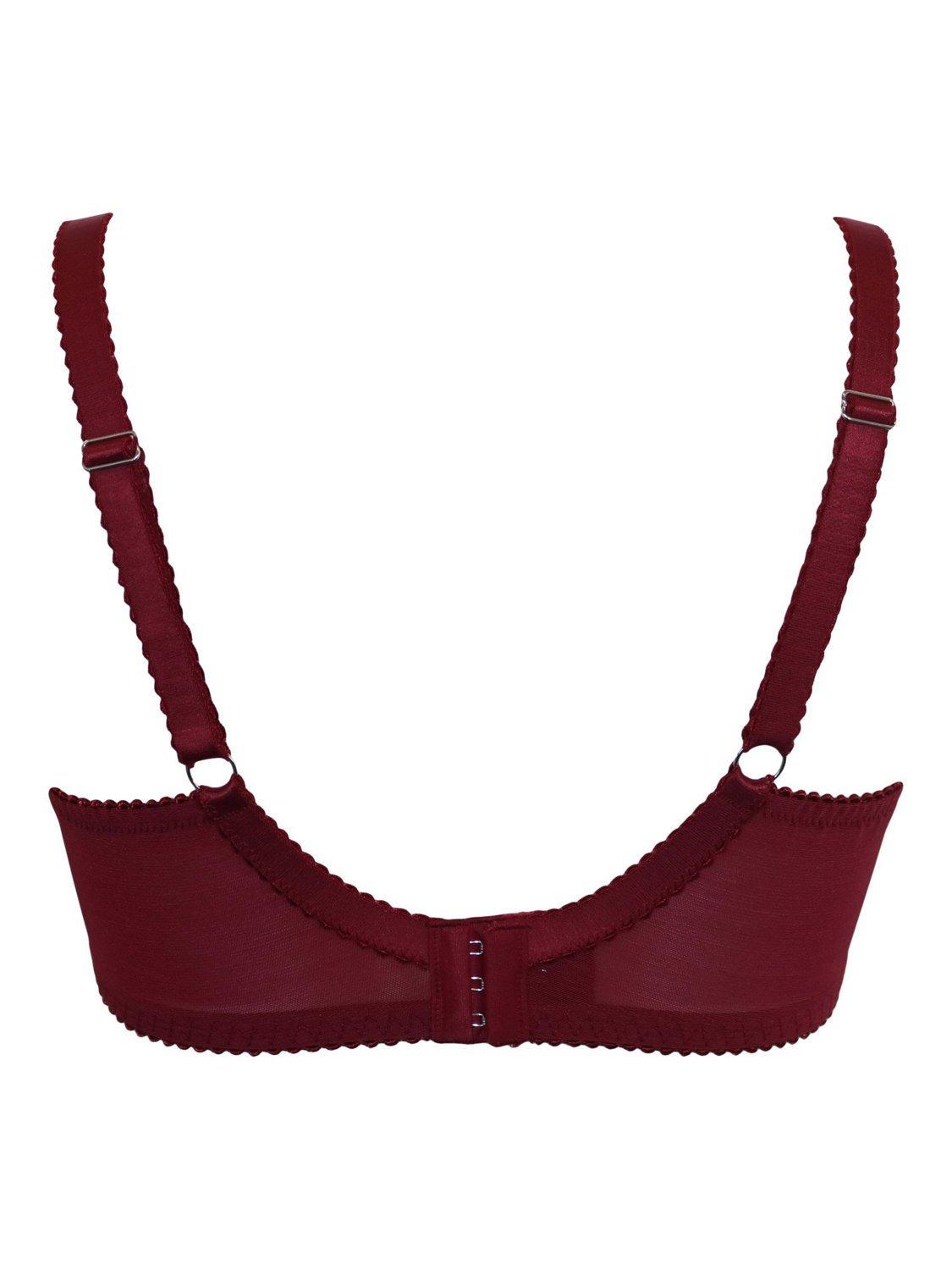 Product image 11 of 11, which shows Pour Moi Hollywood Non Padded Side Support Bra, Burgundy, 32DD