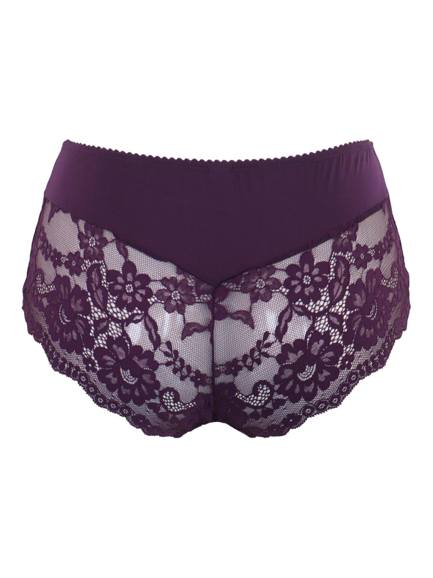 Product image 10 of 10, which shows Pour Moi Fleur Shorty Knickers, Plum, 10