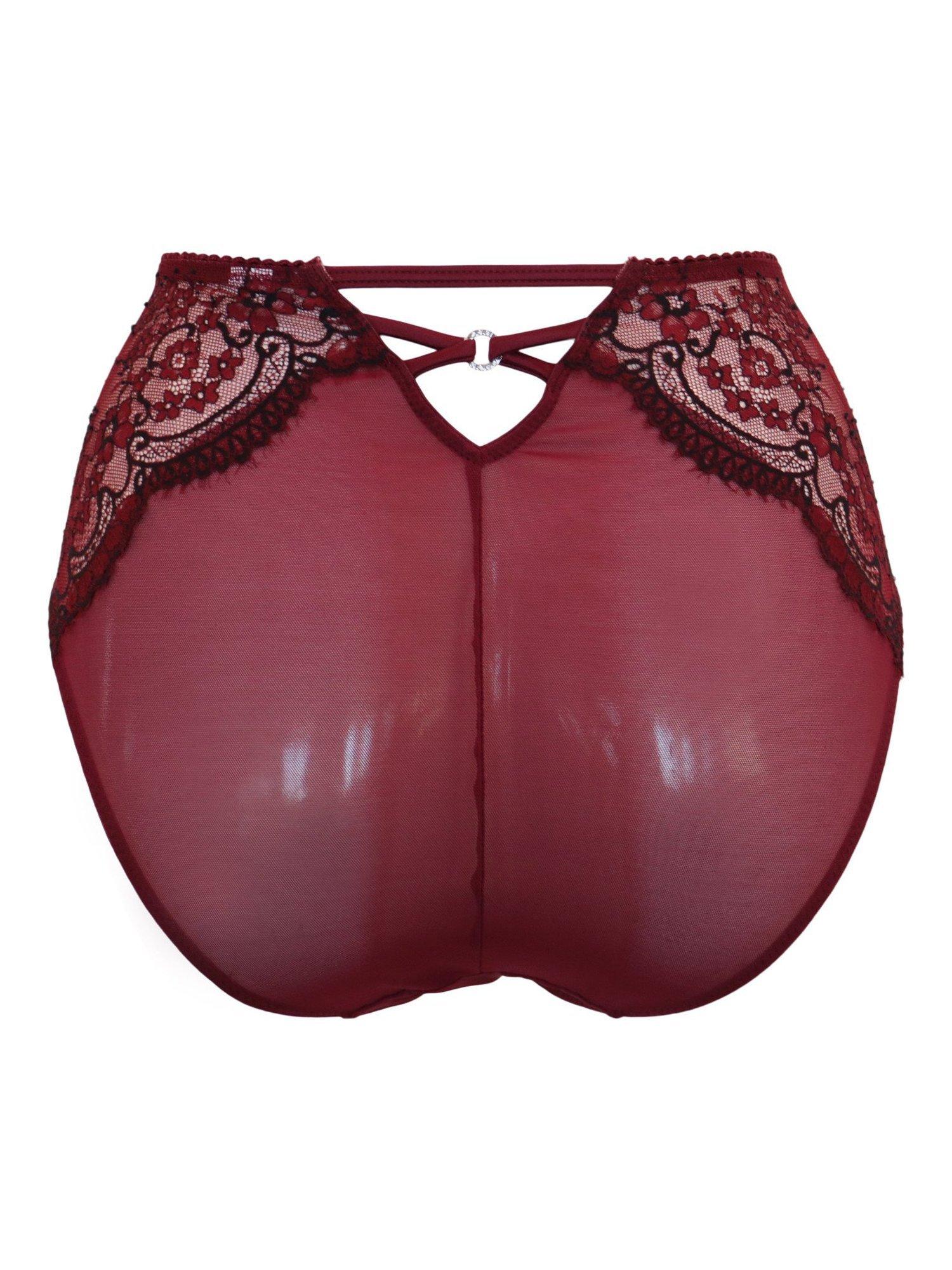 Product image 10 of 10, which shows Pour Moi Hollywood High Waist Control Brief , Burgundy, 8