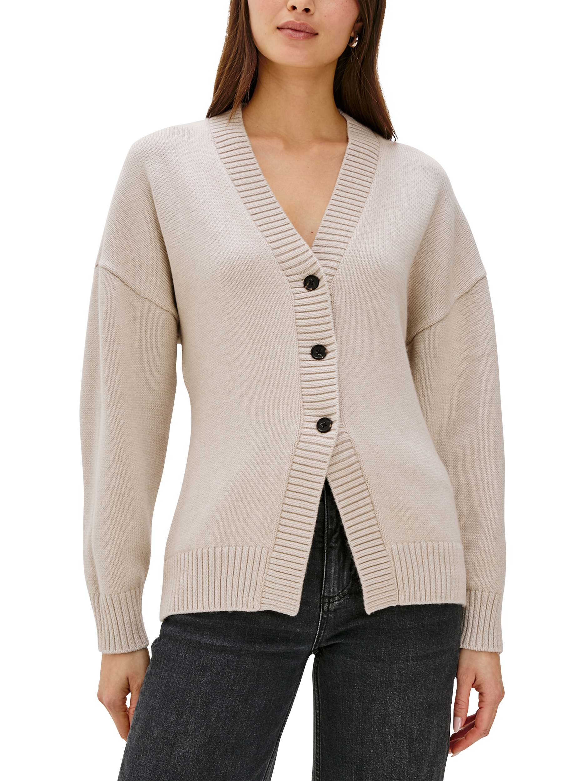 Product image 1 of 5, which shows Rails Philippa Longline Cardigan, Taupe, XS