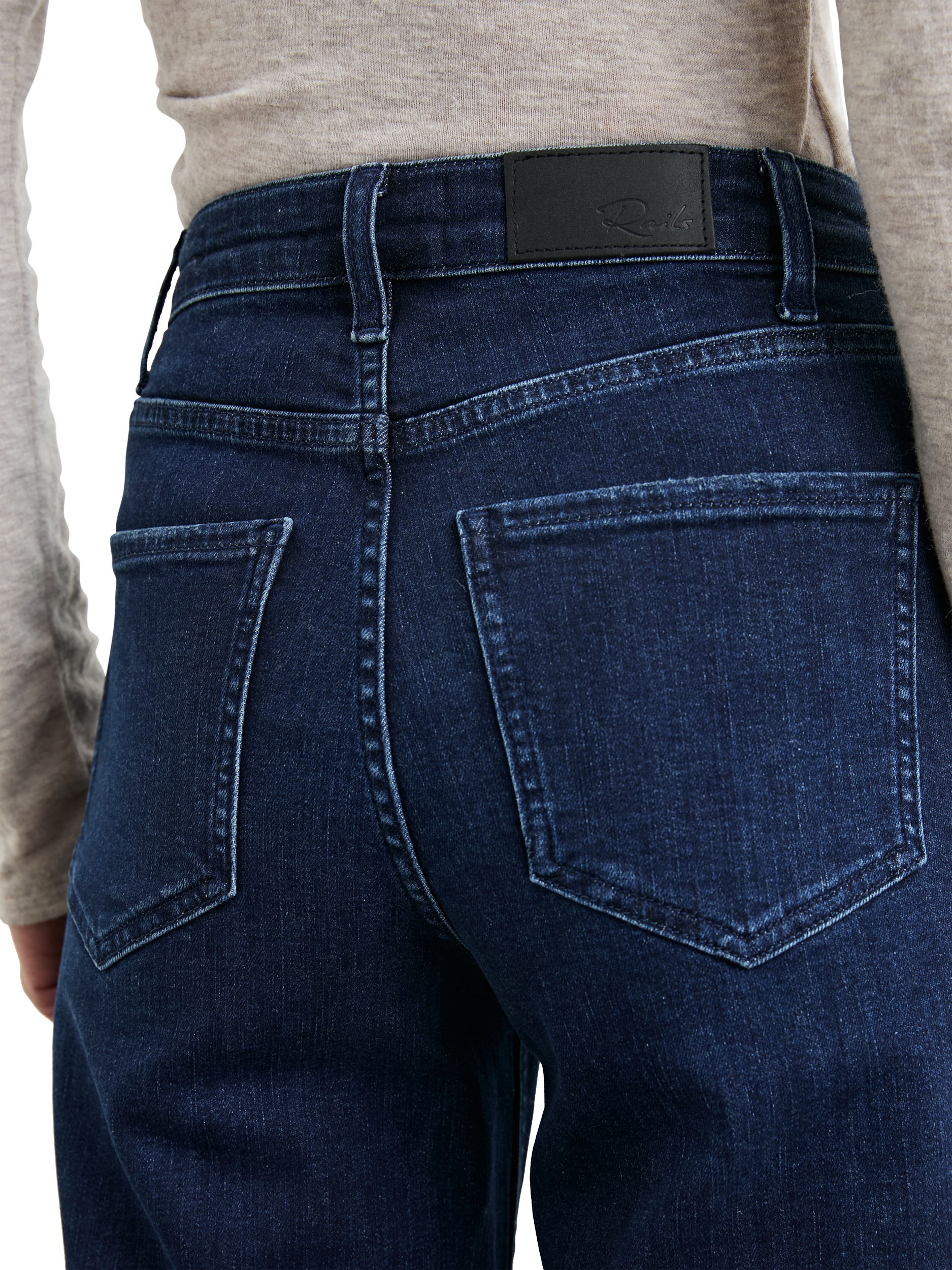 Product image 5 of 8, which shows Rails Getty High Rise Flared Jeans, After Midnight, 24