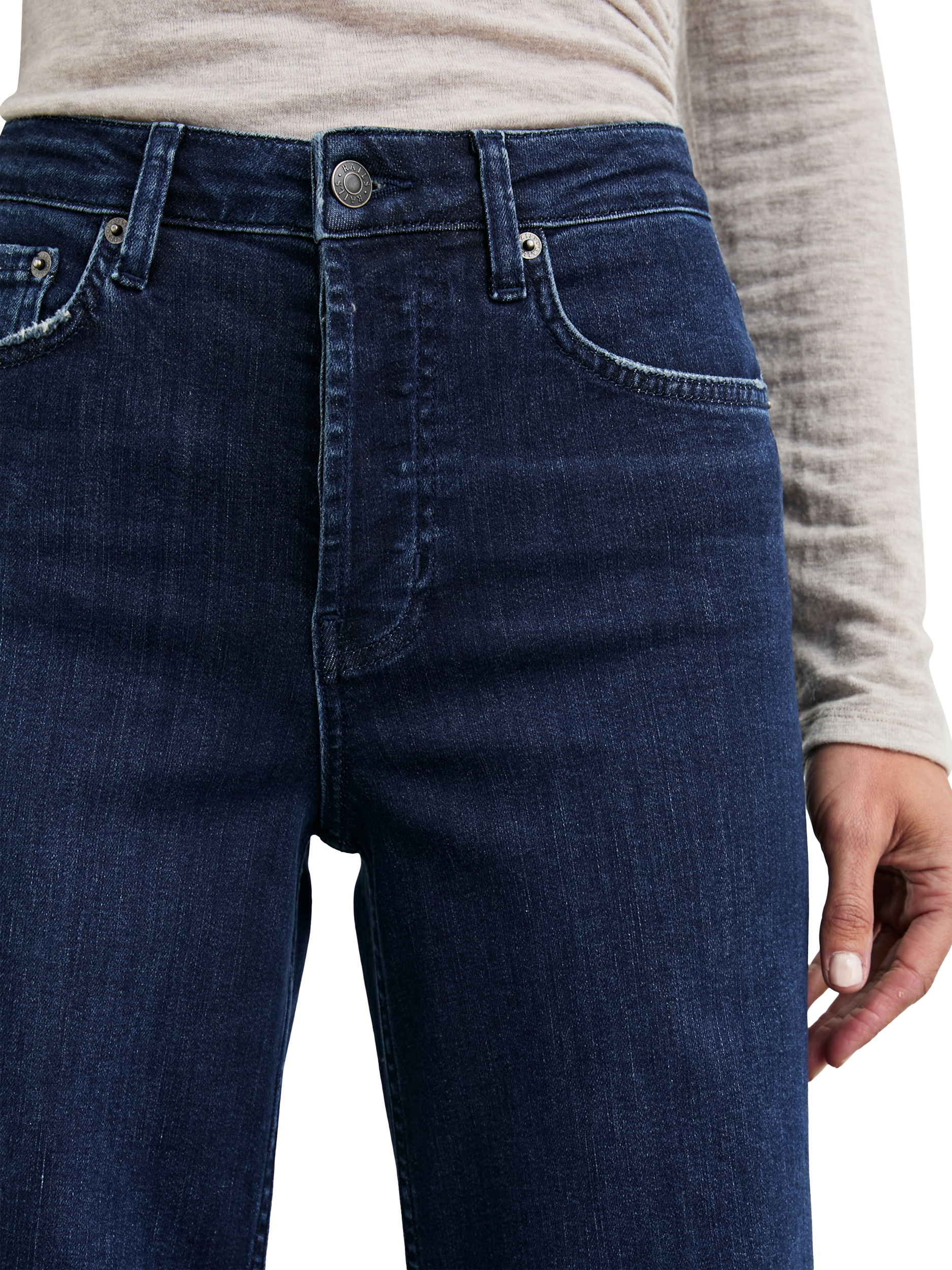 Product image 6 of 8, which shows Rails Getty High Rise Flared Jeans, After Midnight, 24