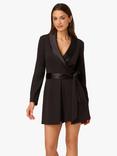 Adrianna By Adrianna Papell Crepe Tuxedo Playsuit, Black