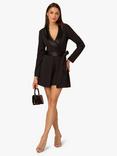 Adrianna By Adrianna Papell Crepe Tuxedo Playsuit, Black