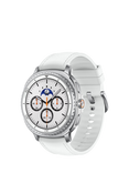 Samsung Galaxy Watch8 Classic, Bluetooth, 46mm, Galaxy AI, Stainless Steel with Hybrid Strap, White