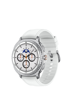 Samsung Galaxy Watch8 Classic, Bluetooth, 46mm, Galaxy AI, Stainless Steel with Hybrid Strap, White