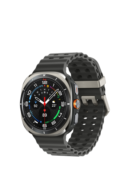 Samsung Galaxy Watch Ultra (2025), Bluetooth & 4G Cellular, 47mm, Galaxy AI, Titanium with Silicone Strap, Titanium Silver