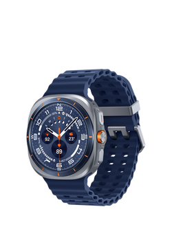 Samsung Galaxy Watch Ultra (2025), Bluetooth & 4G Cellular, 47mm, Galaxy AI, Titanium with Silicone Strap, Titanium Blue