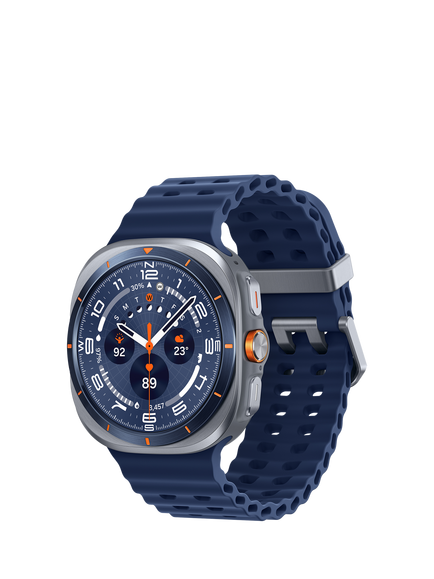 Samsung Galaxy Watch Ultra (2025), Bluetooth & 4G Cellular, 47mm, Galaxy AI, Titanium with Silicone Strap, Titanium Blue