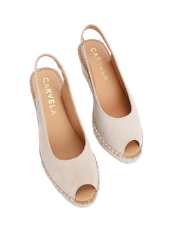 Carvela Sharon 2 Suede Espadrille Sandals, Taupe - view 2, Taupe