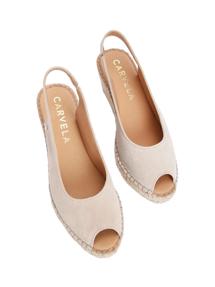 Carvela Sharon 2 Suede Espadrille Sandals, Taupe - view 2, Taupe