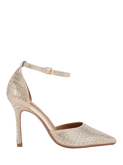 KG Kurt Geiger Fleur Embellished Court Shoes, Gold
