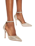 KG Kurt Geiger Fleur Embellished Court Shoes, Gold
