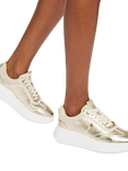 KG Kurt Geiger Lemon Metallic Lace Up Trainers