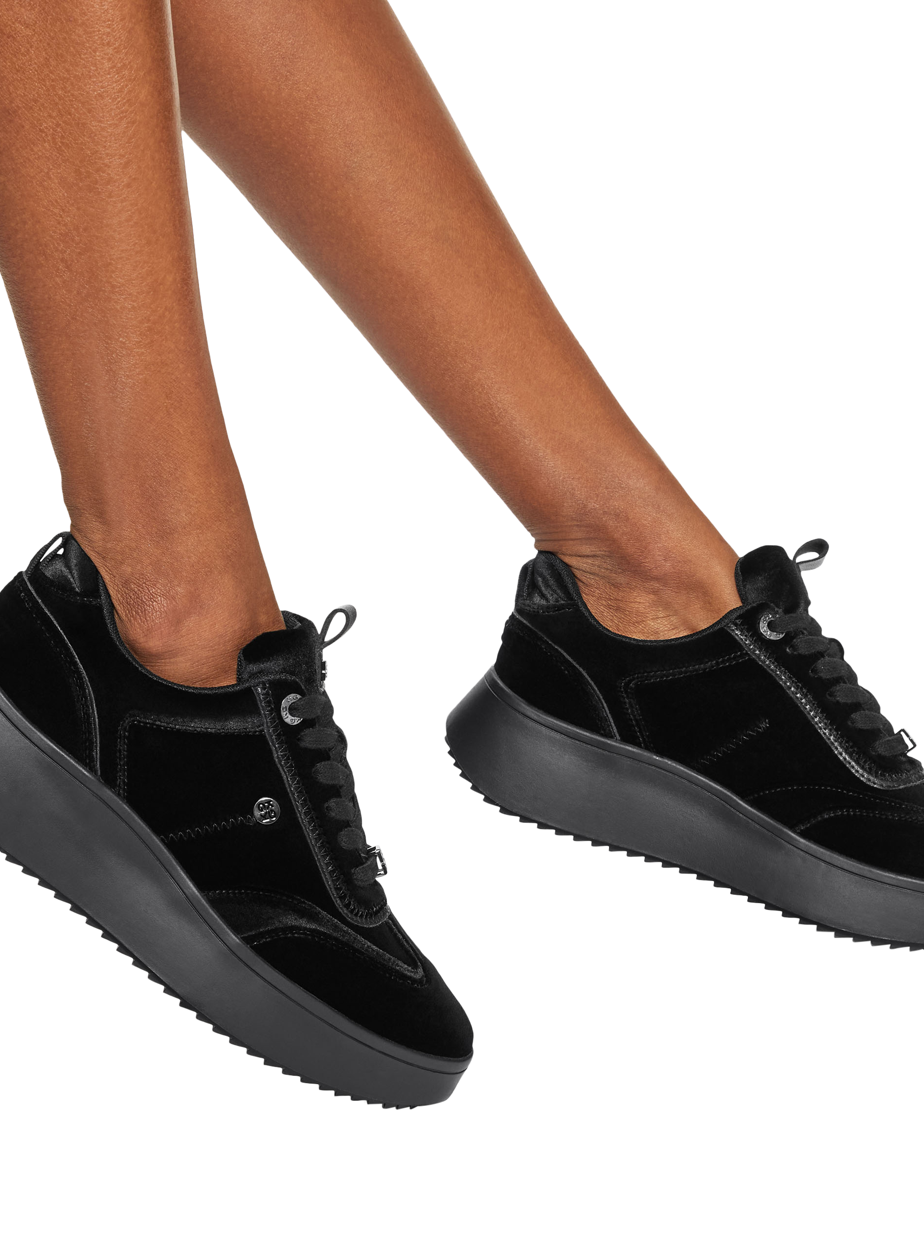 Product image 2 of 5, which shows KG Kurt Geiger Lemon Lace Up Trainers, Black, 3