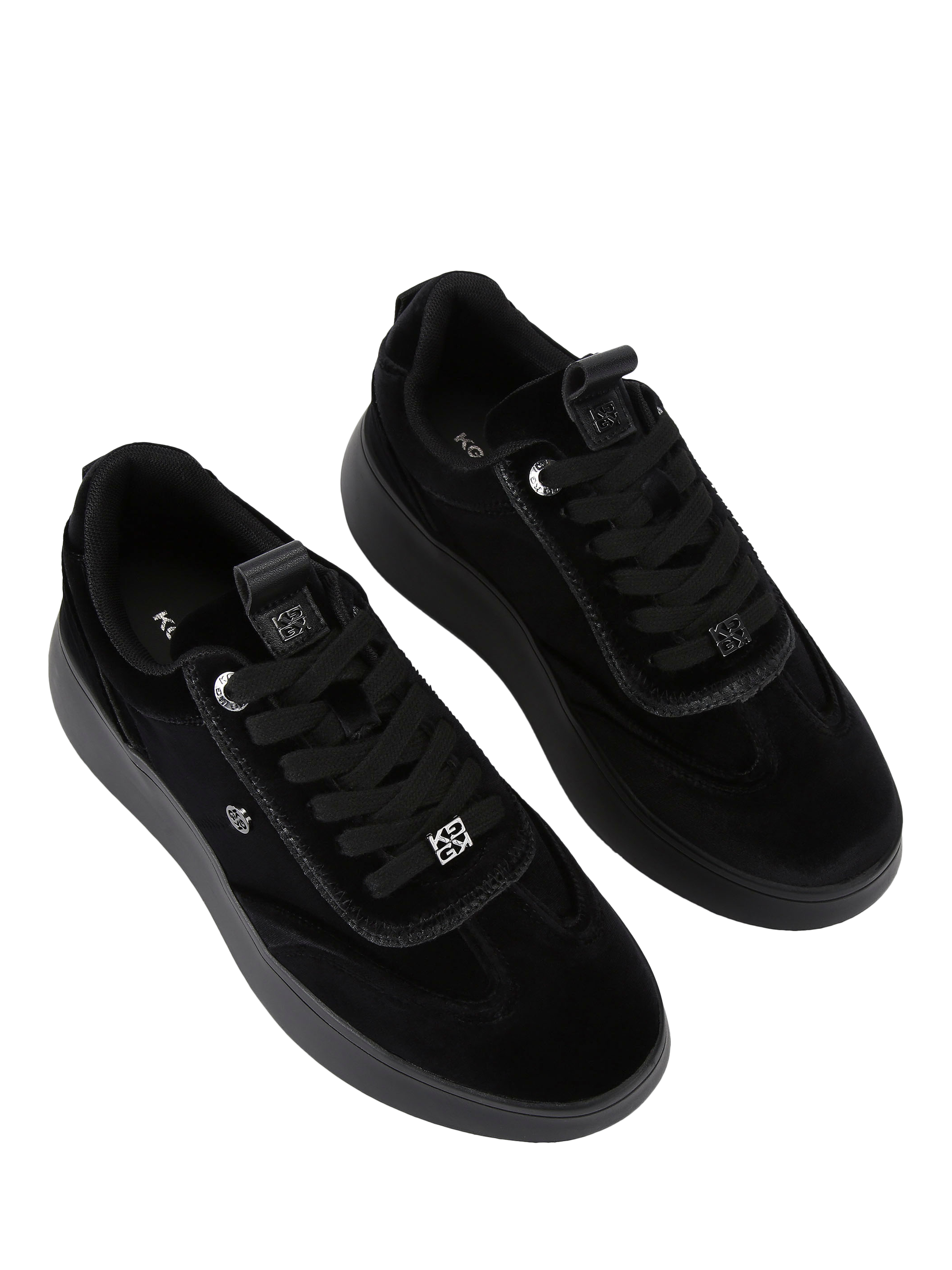 Product image 3 of 5, which shows KG Kurt Geiger Lemon Lace Up Trainers, Black, 3