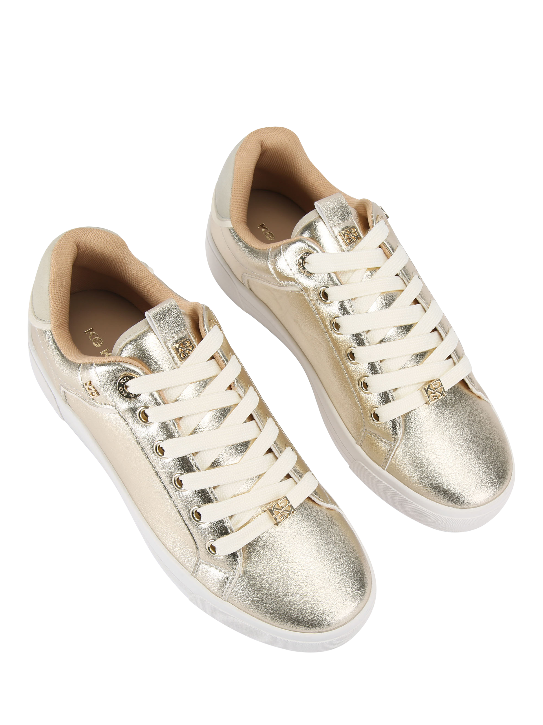 Product image 3 of 4, which shows KG Kurt Geiger Lillian 2 Trainers, Gold, 3