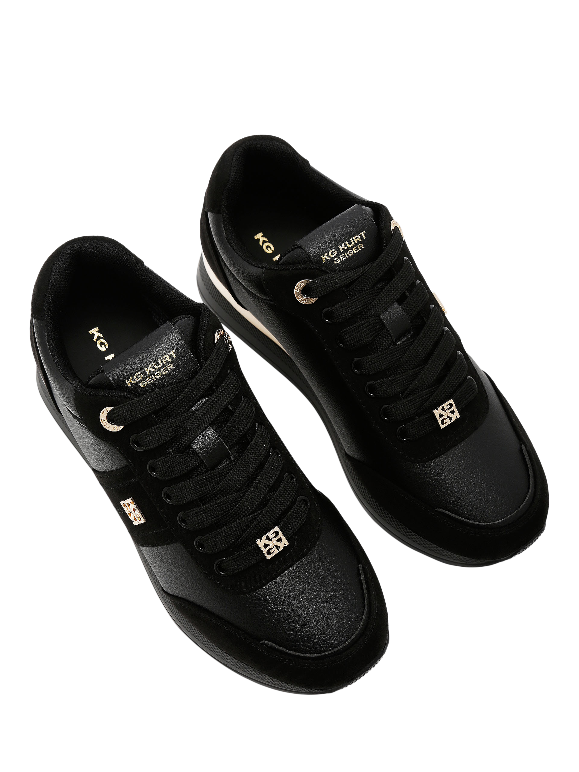 Product image 3 of 5, which shows KG Kurt Geiger Lina Lace Up Trainers, Black, 3