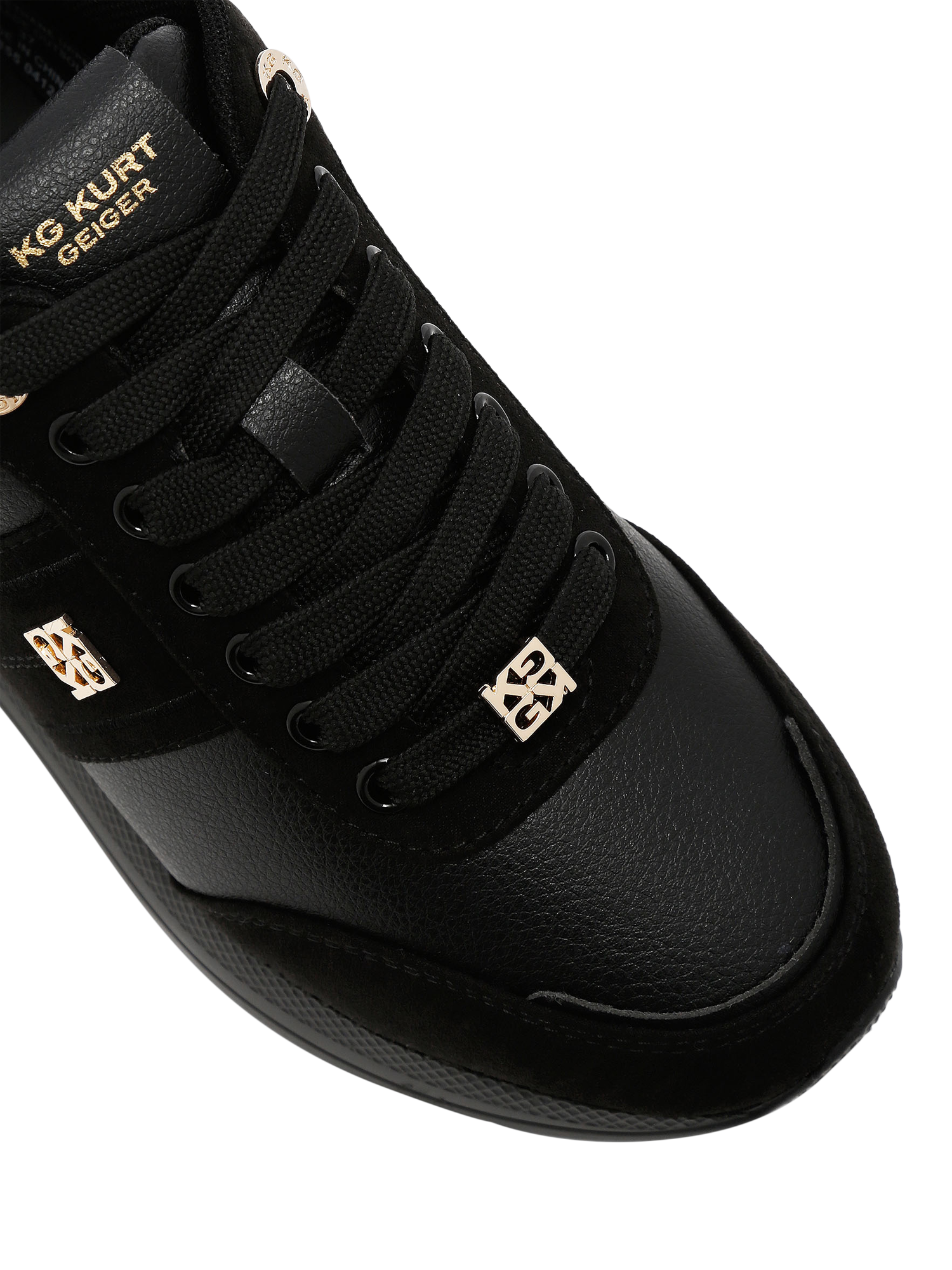 Product image 5 of 5, which shows KG Kurt Geiger Lina Lace Up Trainers, Black, 3